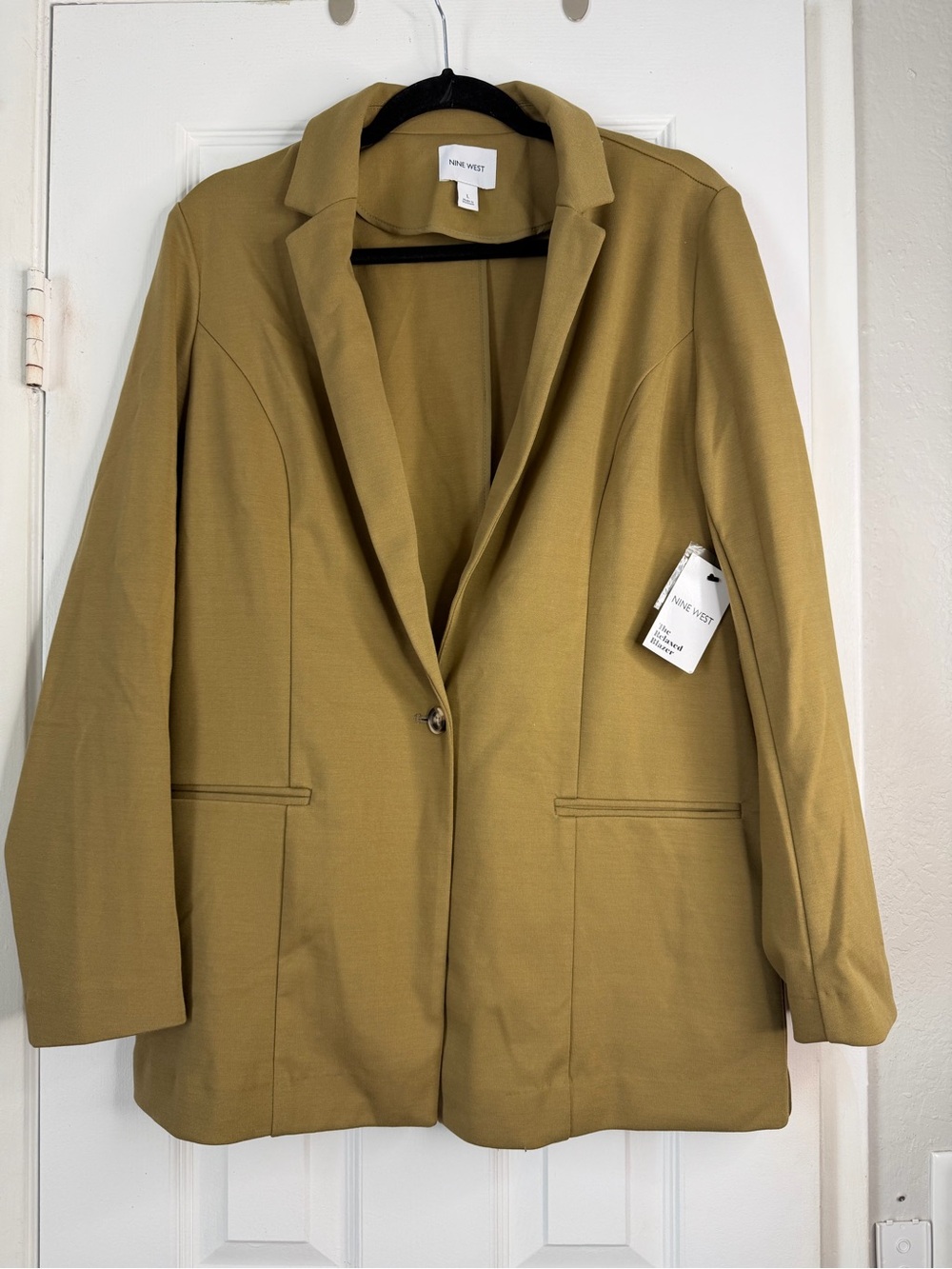 Nine West Women's Mustard Single-Button Blazer Jacket